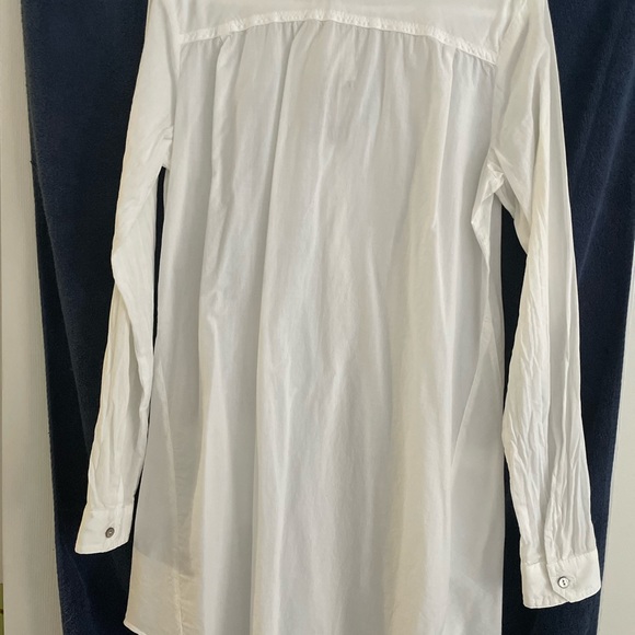 NWT Stewart & Brown white organic cotton button down shirtdress. - Picture 8 of 12